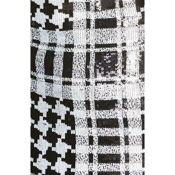New! MICHAEL KORS Women's Sequin Black White Houndstooth Sequin Party Dress Sm - Picture 4 of 8